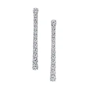 Brilliant Round Diamond Linear Drop Earrings