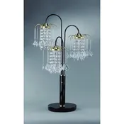 3 Tiered Chandelier Table Lamp - Black