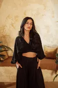 Anja Black Dolman Sleeve Top