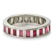 14k Baguette Diamond Ruby Eternity Ring (2.38 cts. tw)