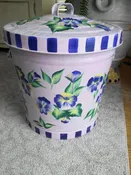 10 Gallon Light Pink Wash, Purple Pansies, Greenery