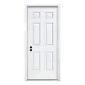 6 Panel Primed Steel Front Door HR