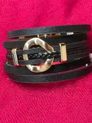 Bracelet Leather Straps with Magnetic Clasp, Black — Daisy Clothing Boutique