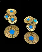 French Resin 4 Circle Dangling Earrings
