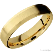 5 mm wide Beveled 14K Yellow Gold band.