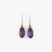 Amethyst Briolette Yellow Gold Earrings