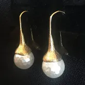Dull Gold Drop Earrings
