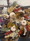 18" Pumpkin & Pine Wreath