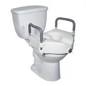 2-In-1 Locking Elevated Toilet Seat with Removable Arms
