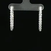 14K White Gold Medium Hoop Earrings with 3.00ct Lab Diamonds