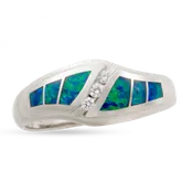 Curved Opal Cirrus Ring