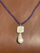 18″ Amethyst/Pearl Necklace/Double Drop