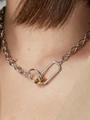 925 Sterling Silver Two-Toned Bold Necklace