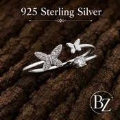 925 Sterling Silver Butterfly Open Ring