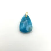 Pendant Larimar  Pear Shape Drop 18k  #82178-3 — Everett Designs