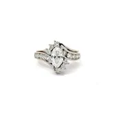 14kt White Gold 1ct Marquise Engagement Ring