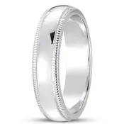 14k Comfort Fit Milligrain Designer Dome Wedding Band (5.0.mm)