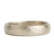 14kpw Gold 5mm Half Round Faceted Band
