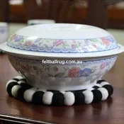 Black And White Felt Ball Trivet