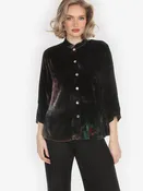 Assorted Mixed Velvet Dark Shade  Blouse  - M