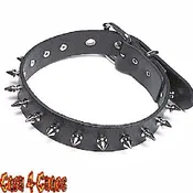 1 ROW 1/2" SPIKES CHOKER 100% LEATHER (CK148)