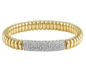 18K Yellow Gold Tresore Diamond Bar Bangle