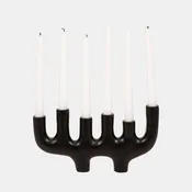 13" Black Metal 6-Taper Candelabra