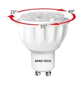 AGU10D-6W, 6 Watt MR16 LED Bulb – GU10 Base -Dimmable 30,000 Hours – 3 in 1 Adjustable Beam Spread, Equal to 35W, 3000K