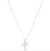 16" NECKLACE GOLD - BLESSED CRYSTAL CHARM