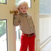 Destin Kids Dress Shirt - Blue/Green/Orange