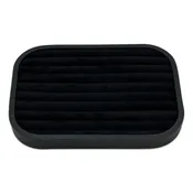 10 5/8" x 7 5/8" Black Brushed Aluminum Black Velvet 9 Row Ring Display Tray
