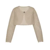 Almond Crop Scallop Cardigan