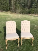 Armless Beige Tufted Back Chairs — The Attic