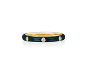 3 Diamond & Hunter Enamel Stack Ring