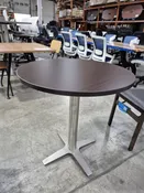 30″ Round Table with X Base, Espresso