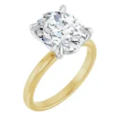 3ct Oval Lab Grown Diamond Engagement Ring 14k Two-Tone Gold
