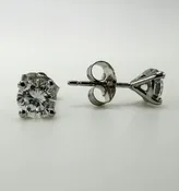 14KW 1.05CTW Round 4 Prong Martini LAB Diamond Studs