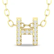Diamond Studded Initial Letter Pendant - H