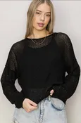 Black Open Knit Sweater
