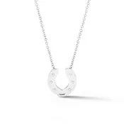 14k White Gold Horseshoe Necklace