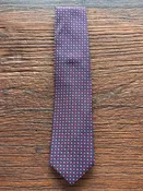 100% SILK PLUM AND RED WOVEN NEATS TIE, THE LABEL