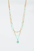 3 in 1 necklace with orange and blue beads