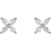 0.50 Carat Marquise Cluster Stud Earrings