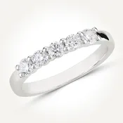 10KT White Gold Five Stone Ring 0.50 CT. T.W.