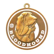 Bloodhound Dog Id Tag Antique Gold Finish