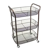3 Tier Metal Basket Bar Cart