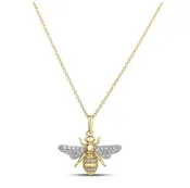 18K Yellow and White Gold Bumble Bee Diamond Necklace