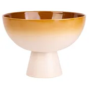 10.25in Brown Degrade Finish Fruit Bowl W-Foot