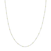 14kt White Gold 18" Curb Link Chain with 2.0mm 14kt Yellow Gold Beads