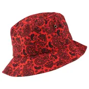 Bandana Print Bucket Hat - Black & Red Paisley